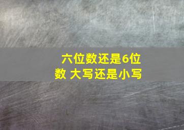 六位数还是6位数 大写还是小写